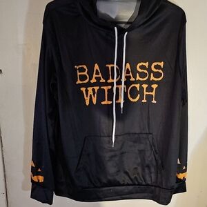 Black and Orange 'BADASS WITCH' Hoodie